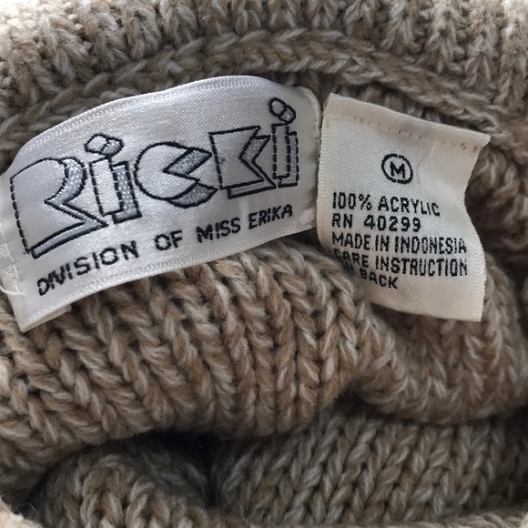 𝅺VINTAGE Ricki chunky knit collar sweater size medium - Picture 9 of 9